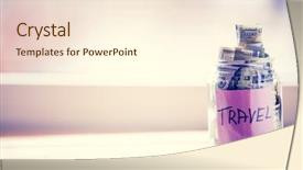  Presentation with travel - Presentation design enhanced with budget holidays - objects for travel isolated background and a cream colored foreground