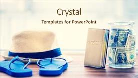  Presentation with rv travel rv camper - PPT theme enhanced with budget holidays - objects for travel isolated background and a cream colored foreground