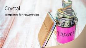  Presentation with travel - Audience pleasing PPT layouts consisting of budget holidays - objects for travel isolated backdrop and a sky blue colored foreground