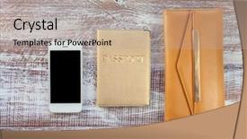  Presentation with travel - PPT theme consisting of budget holidays - objects for travel isolated background and a light gray colored foreground