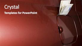  Presentation with fuel oil - Beautiful theme featuring budget oil - car gas cap and euro backdrop and a tawny brown colored foreground