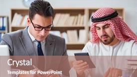  Presentation with arab - Audience pleasing slide deck consisting of budget oil - diverse business concept with arab backdrop and a coral colored foreground