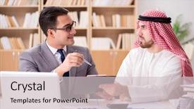  Presentation with arab - Cool new PPT layouts with budget oil - diverse business concept with arab backdrop and a light gray colored foreground