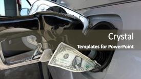  Presentation with tank - Audience pleasing PPT layouts consisting of budget oil - money in the tank backdrop and a tawny brown colored foreground