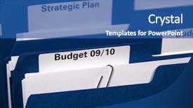  Presentation with budget - PPT theme with budget plan - filing cabinet full of business background and a ocean colored foreground
