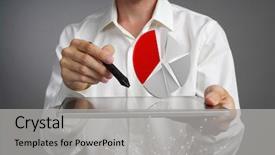  Presentation with financial budget - Presentation design consisting of budget planning or financial background and a light gray colored foreground