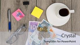  Presentation with budget - PPT theme enhanced with budget planning with colombian money background and a lemonade colored foreground