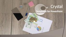  Presentation with budget - Slide set with budget planning with colombian money background and a gray colored foreground