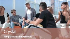  Presentation with review - Slide deck having budget review - time for a brainstorm background and a coral colored foreground