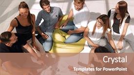  Presentation with young people diversity - Slide deck with budget review - young people discussing the start background and a coral colored foreground