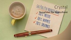  Presentation with budget - Slide deck enhanced with budget-rule-or-advice-50 background and a soft green colored foreground