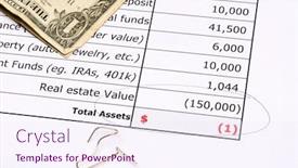  Presentation with real estate tax - Presentation theme with budget-sheet-shows-how-real background and a sky blue colored foreground