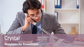  Presentation with budgeting - Slide deck with budgeting - young handsome businessman in budget background and a coral colored foreground