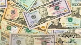  Presentation with bills - Beautiful presentation design featuring beautiful middle aged woman with adorable little dog taking selfie on light background backdrop and a soft green colored foreground