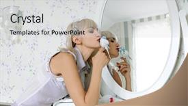  Presentation with empowered woman - Audience pleasing presentation consisting of budgie - woman with a parrot backdrop and a  colored foreground