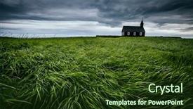  Presentation with lonely - PPT theme having budir snafellsnes peninsula iceland background and a tawny brown colored foreground