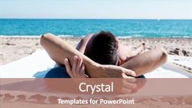  Presentation with isp network cables closeup - Slide deck consisting of budism - closeup of a young caucasian background and a  colored foreground