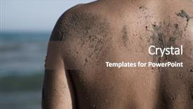  Presentation with sand ocean - Presentation design with budism - closeup of the wet back background and a  colored foreground