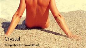  Presentation with seashore - Audience pleasing PPT theme consisting of budism - nudist young caucasian man seen backdrop and a  colored foreground