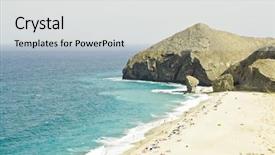  Presentation with virgin coconut oil - Beautiful theme featuring budism - one of the virgin beaches backdrop and a  colored foreground