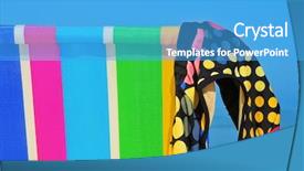  Presentation with swim suit - Slide deck with budism - swim suit hanging background and a teal colored foreground