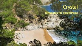  Presentation with beach - Slides featuring budism - view of the cala den background and a  colored foreground
