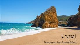  Presentation with beach - Cool new PPT layouts with budism - view of the cala illa backdrop and a  colored foreground