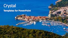  Presentation with solar architecture - PPT layouts having budva coastline - montenegro - architecture travel background and a  colored foreground