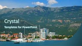  Presentation with europe trade policy - Presentation theme consisting of budva resort in montenegro europe background and a  colored foreground