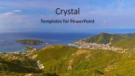  Presentation with travel - Slide deck featuring budva riviera - montenegro - nature travel background and a light blue colored foreground