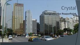  Presentation with cities - Theme featuring buenos-aires-nov-30-street background and a light blue colored foreground