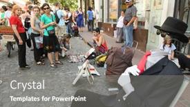  Presentation with cities - Amazing presentation theme having buenos-aires-nov-30-street backdrop and a gray colored foreground