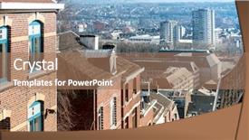  Presentation with mount emei - PPT theme featuring bueren in liege city belgium background and a coral colored foreground