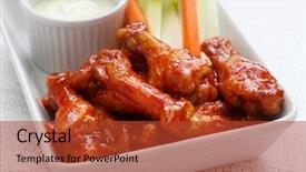  Presentation with food chicken - Audience pleasing slide deck consisting of buffalo chicken wings american food backdrop and a red colored foreground