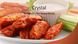  Presentation with blue cheese - Amazing slide set having buffalo chicken wings with blue backdrop and a coral colored foreground