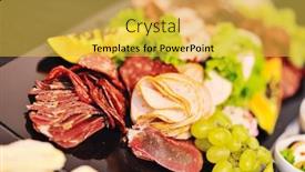  Presentation with banquet - Presentation enhanced with buffet wedding - buffed food closeup of fruits background and a yellow colored foreground