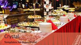  Presentation with appetizer - Amazing slides having buffet - tasty appetizer backdrop and a red colored foreground