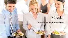  Presentation with catering - PPT layouts with buffet catering service company background and a lemonade colored foreground