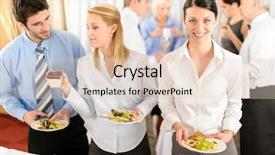  Presentation with catering - Audience pleasing slides consisting of buffet catering service company backdrop and a lemonade colored foreground