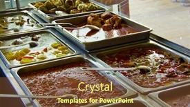  Presentation with turkish - Audience pleasing slide deck consisting of buffet-in-turkish-eatery backdrop and a tawny brown colored foreground