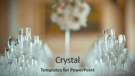  Presentation with lung crystal - Beautiful presentation theme featuring buffet line - fine crystal table setting backdrop and a light gray colored foreground