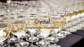  Presentation with cocktail party - Slides featuring buffet line - glasses of sparkling wine cocktail background and a  colored foreground