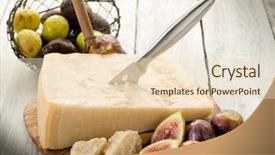  Presentation with cheese - Presentation having buffet open - parmesan cheese over cutting board background and a lemonade colored foreground