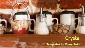  Presentation with kitchen - Cool new slides with buffet open - shelf with cups on kitchen backdrop and a tawny brown colored foreground