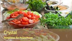  Presentation with salad - Colorful theme enhanced with buffet style salad backdrop and a coral colored foreground