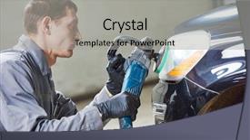  Presentation with auto - Audience pleasing theme consisting of buffing and polishing car headlight backdrop and a light gray colored foreground