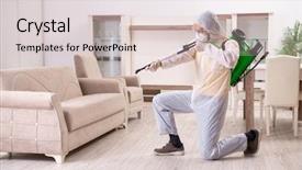  Presentation with pest control - Cool new presentation theme with bug spray - pest control contractor working backdrop and a  colored foreground