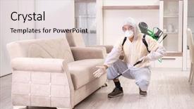  Presentation with pest control - Audience pleasing presentation theme consisting of bug spray - pest control contractor working backdrop and a  colored foreground