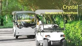  Presentation with resort - Amazing slide deck having buggy - modern buggies at tropical resort backdrop and a tawny brown colored foreground