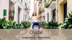  Presentation with love mother - Cool new slides with buggy - mother walking with a baby backdrop and a coral colored foreground